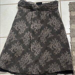 Elegant Black and Gray Lace Strapless Dress